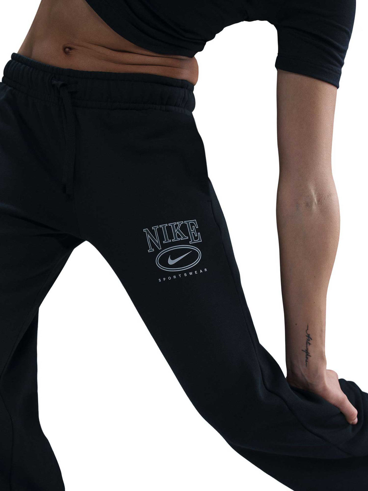 NIKE Спортно долнище W NSW CLUB FLC MR GX WIDE PNT