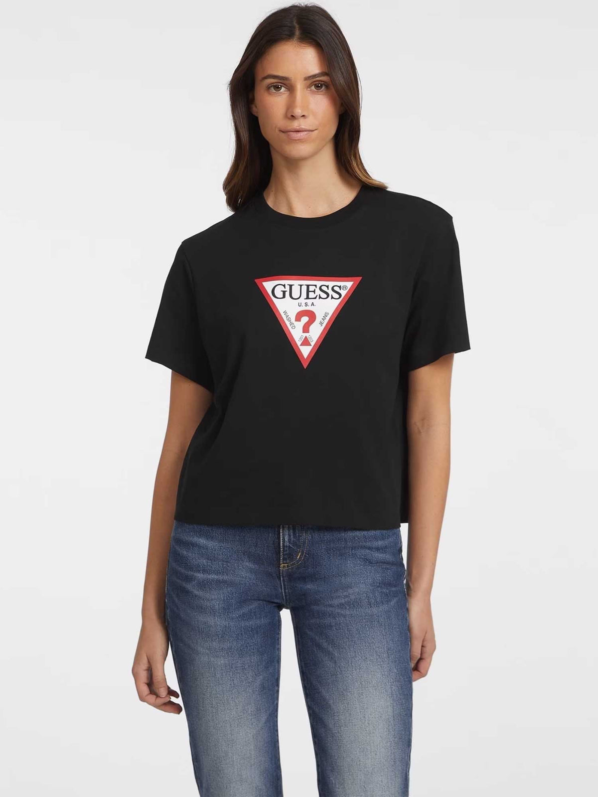 GUESS JEANS Тениска GJ SS CN BOXY ICONIC TEE