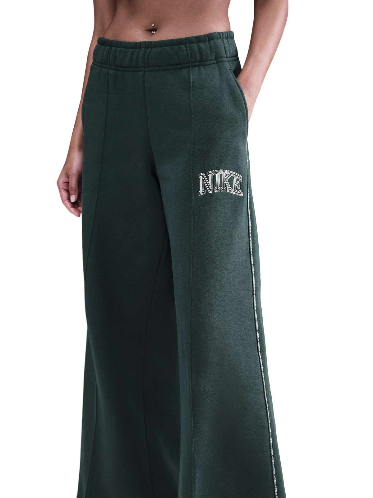 NIKE Спортно долнище W NSW PHNX FLC LOGO WIDE LEG