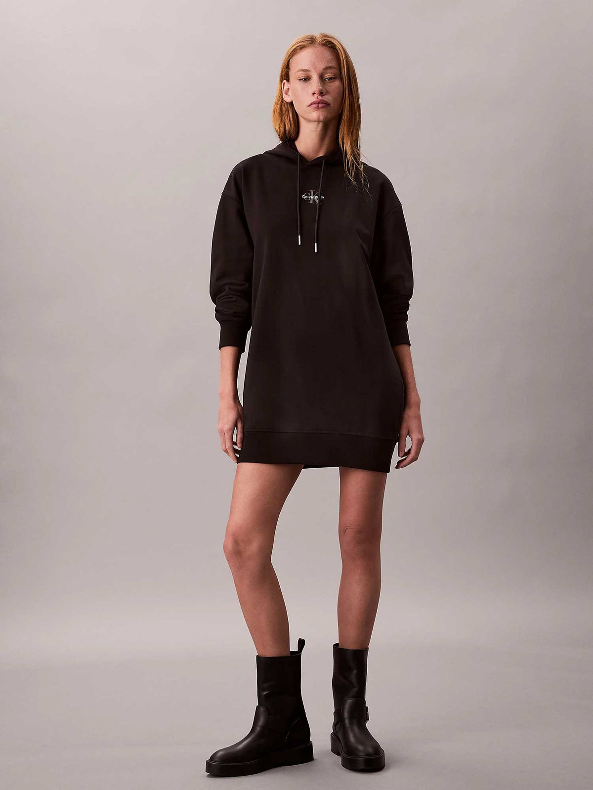 Calvin Klein Jeans Рокля LS MONOLOGO PREMIUM TERRY HOOD
